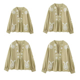 Maxbell Embroidery Blouse for Women Shirt Ethnic Comfortable Mexican Embroidered Top XS
