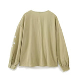 Maxbell Embroidery Blouse for Women Shirt Ethnic Comfortable Mexican Embroidered Top XS