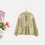 Maxbell Embroidery Blouse for Women Shirt Ethnic Comfortable Mexican Embroidered Top S