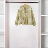 Maxbell Embroidery Blouse for Women Shirt Ethnic Comfortable Mexican Embroidered Top S