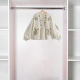 Maxbell Embroidery Blouse for Women Shirt V Neck Soft Ethnic Mexican Embroidered Top S