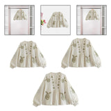 Maxbell Embroidery Blouse for Women Shirt V Neck Soft Ethnic Mexican Embroidered Top S