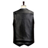 Maxbell Waistcoat Utility Jacket Punk Mens PU Leather Vest for Sports Fishing Winter 2XL Black