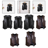 Maxbell Waistcoat Lightweight Utility Mens PU Leather Vest for Travel Winter Hunting 2XL Black