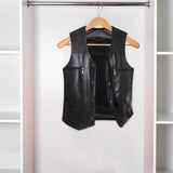Maxbell Waistcoat Lightweight Utility Mens PU Leather Vest for Travel Winter Hunting 2XL Black