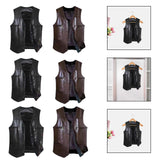Maxbell Waistcoat Lightweight Utility Mens PU Leather Vest for Travel Winter Hunting 2XL Black