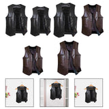 Maxbell Waistcoat Lightweight Utility Mens PU Leather Vest for Travel Winter Hunting 2XL Black
