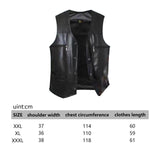Maxbell Waistcoat Lightweight Utility Mens PU Leather Vest for Travel Winter Hunting XL Black