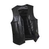 Maxbell Waistcoat Lightweight Utility Mens PU Leather Vest for Travel Winter Hunting XL Black