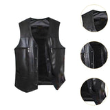 Maxbell Waistcoat Lightweight Utility Mens PU Leather Vest for Travel Winter Hunting XL Black