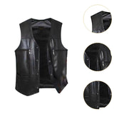 Maxbell Waistcoat Lightweight Utility Mens PU Leather Vest for Travel Winter Hunting 3XL Black