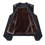 Maxbell Waistcoat Lightweight Utility Mens PU Leather Vest for Travel Winter Hunting 3XL Black