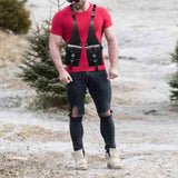 Maxbell Hide Underarm Shoulder Bag Wallet Pocket for Travel Outdoor Sports Steampunk Black