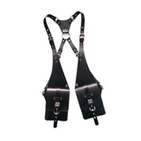 Maxbell Hide Underarm Shoulder Bag Wallet Pocket for Travel Outdoor Sports Steampunk Black