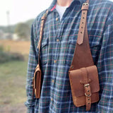 Maxbell Hide Underarm Shoulder Bag Wallet Pocket for Travel Outdoor Sports Steampunk Dark Brown