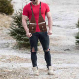 Maxbell Hide Underarm Shoulder Bag Wallet Pocket for Travel Outdoor Sports Steampunk Dark Brown