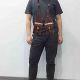 Maxbell Hide Underarm Shoulder Bag Wallet Pocket for Travel Outdoor Sports Steampunk Dark Brown