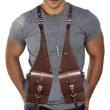 Maxbell Hide Underarm Shoulder Bag Wallet Pocket for Travel Outdoor Sports Steampunk Dark Brown