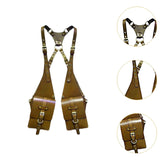 Maxbell Hide Underarm Shoulder Bag Wallet Pocket for Travel Outdoor Sports Steampunk Brown