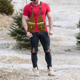 Maxbell Hide Underarm Shoulder Bag Wallet Pocket for Travel Outdoor Sports Steampunk Brown