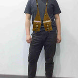 Maxbell Hide Underarm Shoulder Bag Wallet Pocket for Travel Outdoor Sports Steampunk Brown