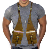 Maxbell Hide Underarm Shoulder Bag Wallet Pocket for Travel Outdoor Sports Steampunk Brown