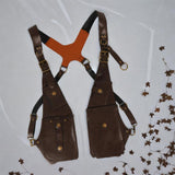 Maxbell Underarm Shoulder Bag Multipurpose Wallet Pocket for Running Outdoor Parties Brown