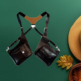 Maxbell Shoulder Harness Bag Men Women Trendy Pouch for Biking Travel Cosplay Events Black