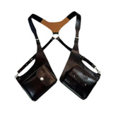 Maxbell Shoulder Harness Bag Men Women Trendy Pouch for Biking Travel Cosplay Events Black