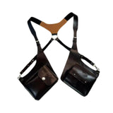 Maxbell Shoulder Harness Bag Men Women Trendy Pouch for Biking Travel Cosplay Events Black