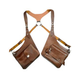Maxbell Shoulder Harness Bag Men Women Trendy Pouch for Biking Travel Cosplay Events Brown