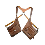 Maxbell Shoulder Harness Bag Men Women Trendy Pouch for Biking Travel Cosplay Events Brown