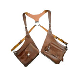 Maxbell Shoulder Harness Bag Men Women Trendy Pouch for Biking Travel Cosplay Events Brown