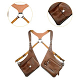 Maxbell Shoulder Harness Bag Men Women Trendy Pouch for Biking Travel Cosplay Events Brown