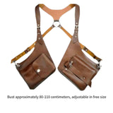 Maxbell Shoulder Harness Bag Men Women Trendy Pouch for Biking Travel Cosplay Events Brown