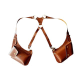Maxbell Underarm Shoulder Bag Trendy Double Shoulder Pouch for Travel Outdoor Party Brown
