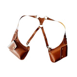 Maxbell Underarm Shoulder Bag Trendy Double Shoulder Pouch for Travel Outdoor Party Brown