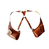 Maxbell Underarm Shoulder Bag Trendy Double Shoulder Pouch for Travel Outdoor Party Brown