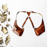 Maxbell Underarm Shoulder Bag Trendy Double Shoulder Pouch for Travel Outdoor Party Brown