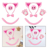 Maxbell Pig Costume Set Headwear Animal Cosplay for Performance Carnival Stage Shows No Gloves
