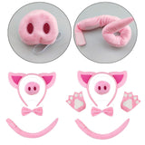 Maxbell Pig Costume Set Headwear Animal Cosplay for Performance Carnival Stage Shows No Gloves