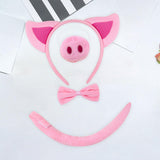 Maxbell Pig Costume Set Headwear Animal Cosplay for Performance Carnival Stage Shows No Gloves