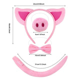Maxbell Pig Costume Set Headwear Animal Cosplay for Performance Carnival Stage Shows No Gloves