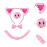 Maxbell Pig Costume Set Headwear Animal Cosplay for Performance Carnival Stage Shows No Gloves