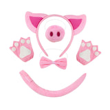 Maxbell Pig Costume Set Headwear Animal Cosplay for Performance Carnival Stage Shows With Gloves