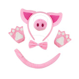 Maxbell Pig Costume Set Headwear Animal Cosplay for Performance Carnival Stage Shows With Gloves