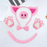 Maxbell Pig Costume Set Headwear Animal Cosplay for Performance Carnival Stage Shows With Gloves