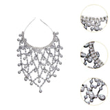 Maxbell Mesh Rhinestone Headband Mesh Headpiece Cap for Birthdays Nightclub Weddings Silver