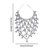 Maxbell Mesh Rhinestone Headband Mesh Headpiece Cap for Birthdays Nightclub Weddings Silver