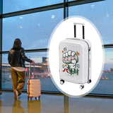Maxbell 24" Luggage Adjustable Handle Graffiti Stylish with Wheels Portable Suitcase White